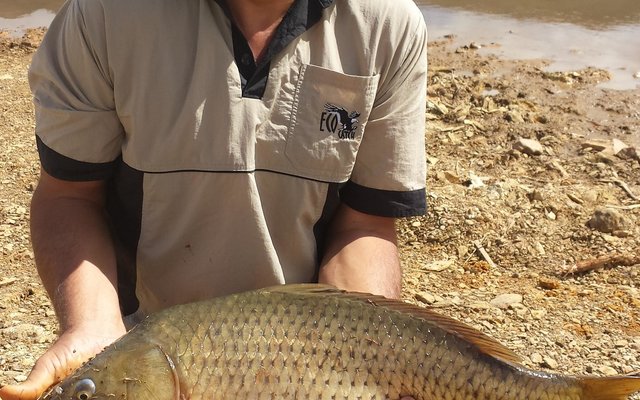 Dirk Lourens met een van sy vele pragtige varswater-blinklywe wat hy onlangs gevang het   